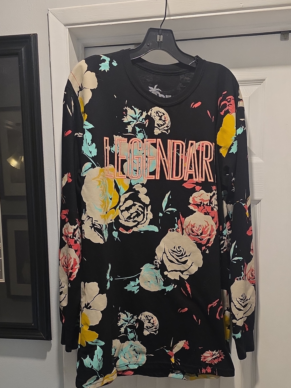 Vibe Black Floral Print Tee